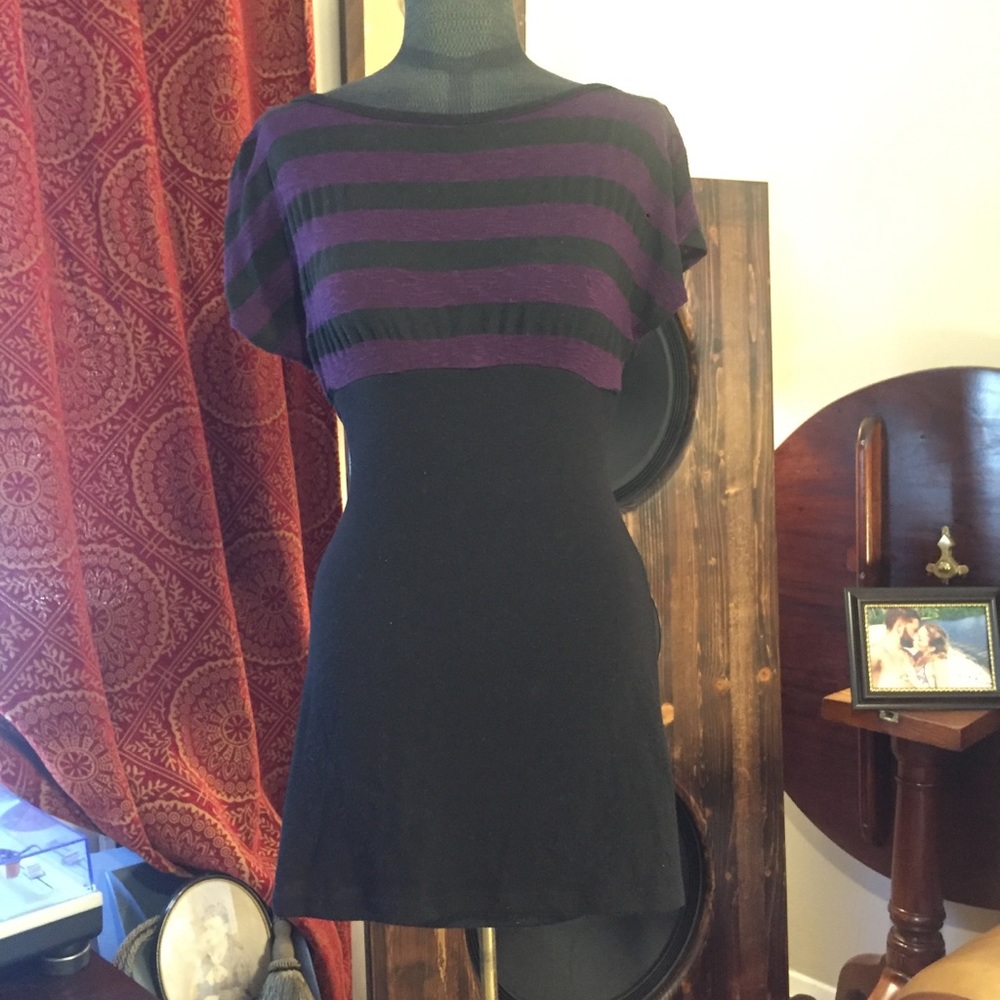 CCO Chic French/Mod Style Knit Black Dress